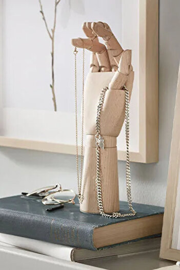 Binbirreyon Hand Shaped Jewelry Hanger Wooden Shape Can Be Shaped 30cm Me139