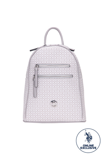 U.S. Polo Assn. White-gray Women's Backpack Us8407