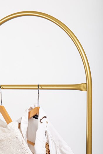 Fec Reklam İkiz Metal Konfeksiyon Askılığı Renk Askılık Gold Elbise Askılığı Ayaklı Askılık Kıyafet Askılığı