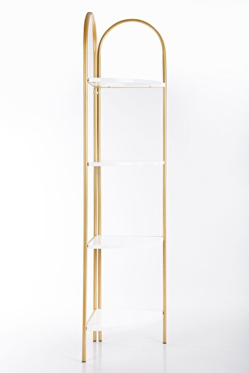 Fec Reklam ARTEMİS DEKORATİF METAL MOBİLYA GOLD 4 KATLI KİTAPLIK