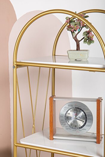 Fec Reklam Demeter Dekoratif Raf Mobilya Kitaplık Dekoratif Metal Mobilya Gold 4 Raflı Kitaplık