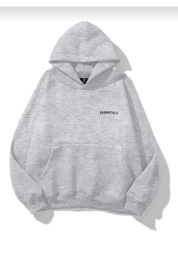 NOFLEN Unisex Γκρι Melenj Essentials Φούτερ με κουκούλα μεγάλου μεγέθους