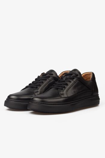 Barmea Erkek Sneaker Ayakkabı Hakiki Deri - 2401 Siyah/Siyah 3154