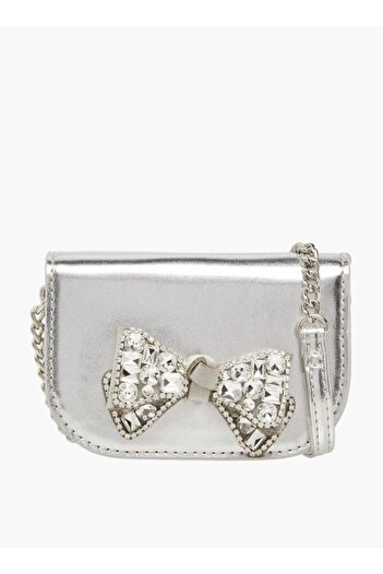 Celeste Celeste Bow Embellished Crossbody Bag with Chain Strap and Button Closure