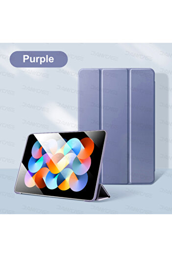 Choice جراب قلاب من البولي يوريثان لهاتف Xiaomi Redmi Pad Pro 12.1 بوصة 2024 باللون الأرجواني مع حامل قابل للطي وغطاء واقٍ من البولي يوريثان