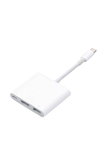 Choice موزع USB 3 في 1 أبيض 3 في 1 موزع USB C إلى HDMI موزع USB 3.0 متوافق مع Type-c إلى HDMI