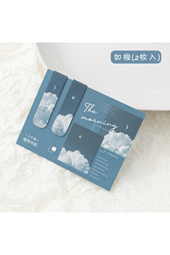 Choice E JIANQI 2pcs/pack Magnetic bookmark beautiful scenery clouds simple literary pattern bookmark Read.