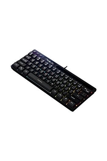 Choice لوحة مفاتيح ميكانيكية AULA F3061 ذات تأثير واحد باللون الأسود، مزودة بملمس سلكي، 61 مفتاحًا، لوحة مفاتيح صغيرة، خلفية RGB