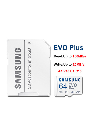 Choice 64GB SAMSUNG EVOPlus 64GB U1V10A1/128GB 256GB 512GB U3V30A2 MicroSD Memory TF Card microSDXC UHS-I C