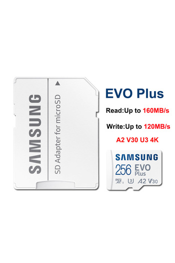 Choice 256GB SAMSUNG EVOPlus 64GB U1V10A1/128GB 256GB 512GB U3V30A2 MicroSD Memory TF Card microSDXC UHS-I