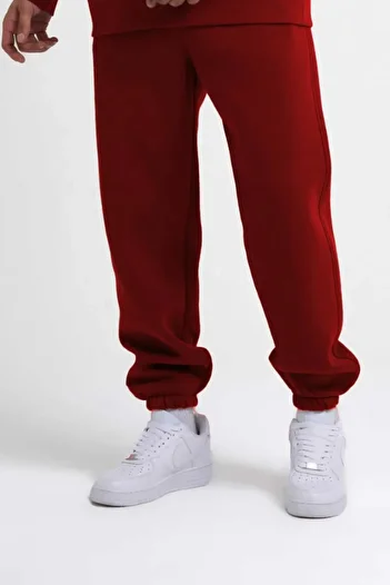 ruNadeS Men's Burgundy Standard Fit Regular Cut 3 Thread Pocket Comfortable Cotton Jogger Sweatpants