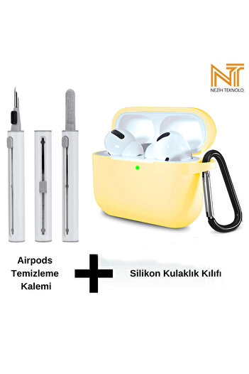 Nezih Case Airpods Pro 2. Nesil Uyumlu Yüksek Kalite Liquid Silikon Tıpalı Kılıf Ve Elektronik Temizleme Kalemi
