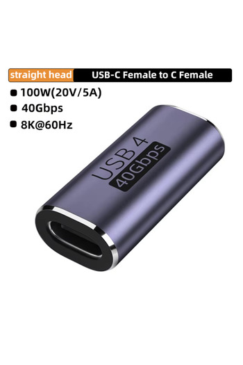 Choice محول USB 4.0 40Gbps OTG من النوع C بزاوية 90 درجة CM-CM ZT 100 وات 5 أمبير من USB C إلى محول شحن سريع من النوع C