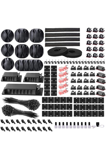 Choice 352PCS 282/352/367 Pcs Cable Organizer Management kit Cable Ties Sleeve Split Adhesive Clips Holder