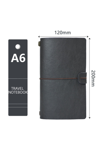 Choice Dark Gray Retro Leather Strap Creative Hand Ledger Creative Multifunctional A6 Retro Portable Travel