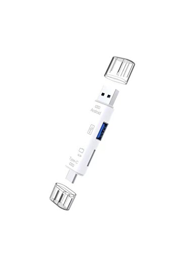 Choice WHITE 5 In 1 Multifunction USB 3.0 Type C USB Micro USB SD TF Memory Card Reader for Android IPhone
