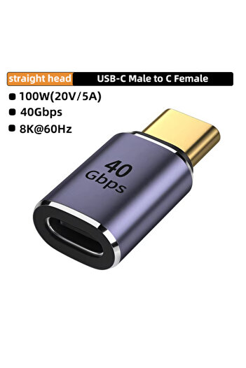 Choice محول CM-CG ZT USB4.0 40Gbps OTG من النوع C بزاوية 90 درجة 100 وات 5 أمبير من USB C إلى محول شحن سريع من النوع C