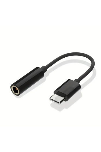 Choice محول أصلي أسود مقاس 3.5 مم إلى النوع C، محول USB TypeC إلى مقبس AUX مقاس 3.5 مم، موصل كابل صوت F