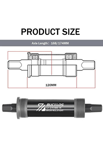 BUCKLOS 120x174mm Bicycle Bottom Bracket Road Mountain Bike Square Crank BB BB68 BB80 BB90 BB100 BB1