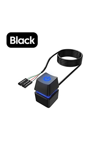 Choice مفتاح سطح مكتب كمبيوتر أسود بطول 1.8 متر مع أضواء LED ملونة بطول 1.8 متر ولوحة أم للكمبيوتر الشخصي وبدء التشغيل الخارجي