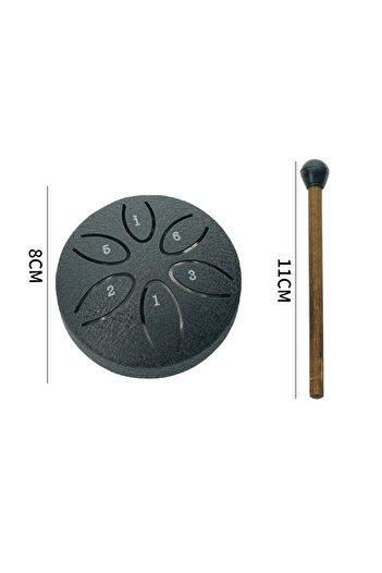 Choice1 black 3 Inches 6 Tones Steel Tongue Drum Outdoors Rain Drum Instrument Mini Hand Drum Ethereal Drum
