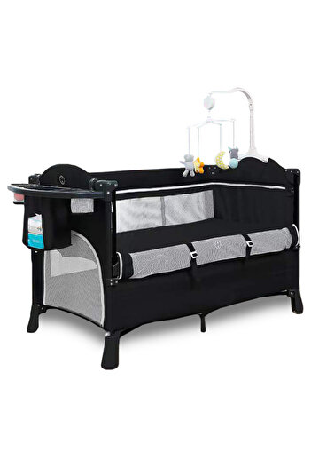 TEKNUM 4 in 1 Baby Bedside Co - Sleeper Bassinet and Playpen wt Rocker Black
