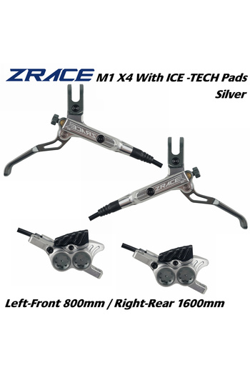 Choice X4 ICE Pads Silver ZRACE M1 X2 / X4 Mountain Bike Hydraulic Brake,Full CNC Lightweight, Oil Pressure