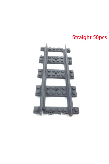 Choice 50Pcs/Lot City Trains Train Track Rail Straight Rails Technical Building Blocks Set Bricks Model ...