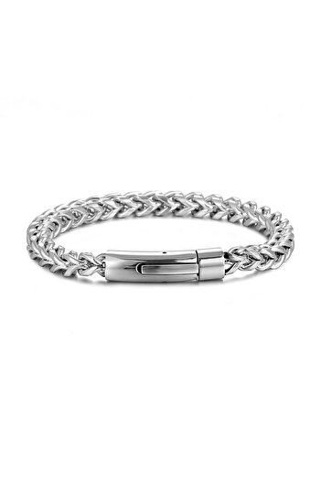 Chavin Chain Model 6 Mm. Gray Stainless Steel Men's Bracelet Eu03By