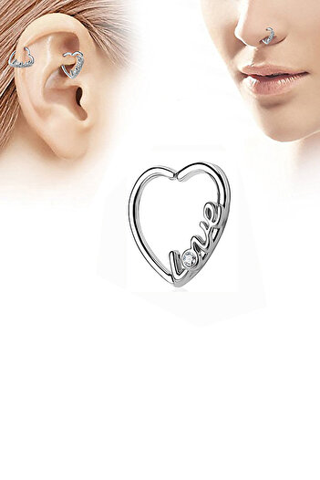 Chavin Women's Heart Ear Cartilage Nose Piercing Earring En55