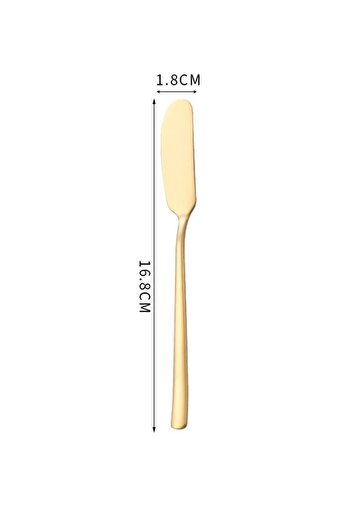 Chavin 304 L Çelik Gold 12 adet Tereyağ Reçel Kahvaltı Bıçağı cin750sr-12