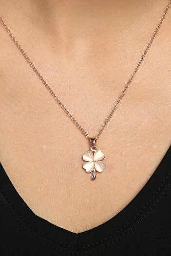 Chavin Leaf and Clover Stone Detailed Lucky Necklace and Earring Set - Cy13