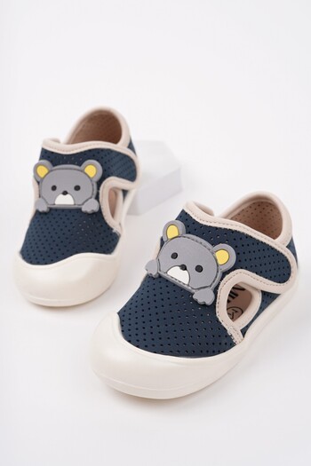 MUGGO Scot Daily First Step Baby Sneakers with Velcro Teddy Bear