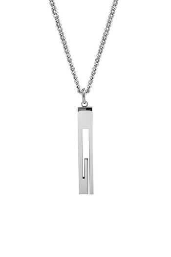 Chavin Gri Grek Desen 60 cm. Bar Çelik Kadın Erkek Kolye eu41by