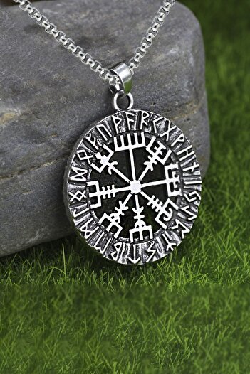 Chavin Viking Rune Viking Odin Symbol Steel Necklace Ds70