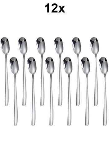 Chavin 12 Pieces 20 cm Long Coffee Color Steel Smoothie Dessert Latte Mixing Spoons - Cin749by