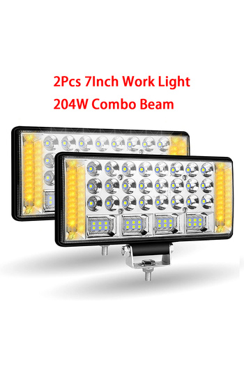 Choice 2pcs 7inch 204W 4'' 5'' 6'' 7 Inch LED Light Bar Offroad Spot Flood LED Work Light for Truck Car Boa