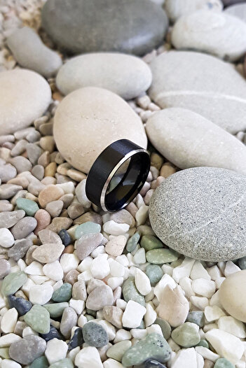 Chavin Matte Black Women's Men's Steel Ring Wedding Ring Ec44sy