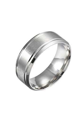 Chavin Glossy Men's Steel Ring - Promise Engagement Mat, Ec42By