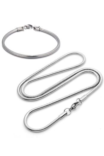 Chavin 3 mmGray Steel Men's Bracelet Chain Suit eu35