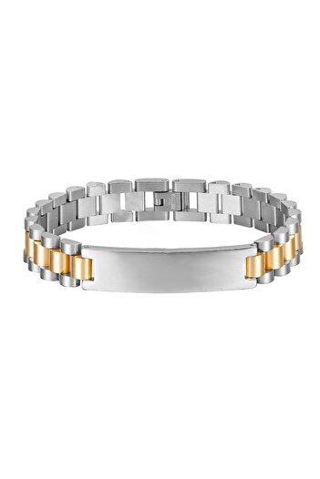 Chavin 10 mmGray Gold Stainless Steel Men's Imprint Bracelet ea40bysr