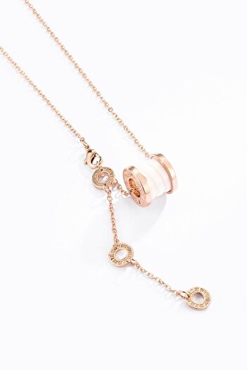 Chavin White Rose Cap with Roman Numerals. Women's Necklace Et48By