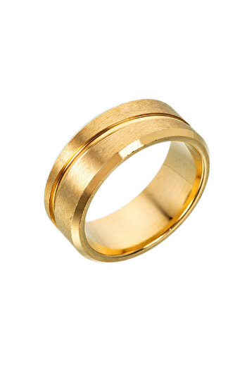 Chavin Matte Gold Yellow Women's Men's Steel Ring Ec45Sr