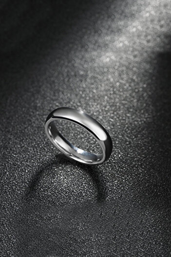 Chavin 4 mm Promise Engagement Gray Men's Steel Ring Eh24By