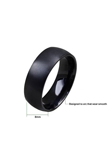 Chavin Matte Black Women Men Steel Wedding Ring Dg98