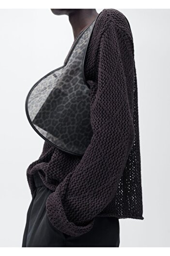 MANGO Woman Semi-Transparent Leopard Print Bag