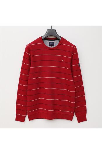 Dio Rise Men's O Neck Knitwear Long Sleeve Slim Sweater - (M-3Xl) - Czt-139 - Red