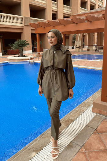 lurex moda Robe Detailed Hijab Swimsuit