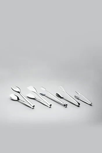 Nehir 5 Piece Steel Serving Tongs Set
