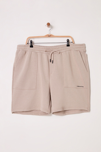 Trendyol Collection Mink Plus Size Letter Printed Shorts&Bermuda - Regular Fit Tmnss25Ap00006